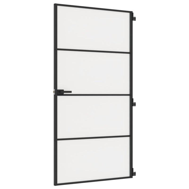 Smukłe, czarne drzwi wewnętrzne ze szkła hartowanego i aluminium - Nowoczesny, trwały i elegancki design