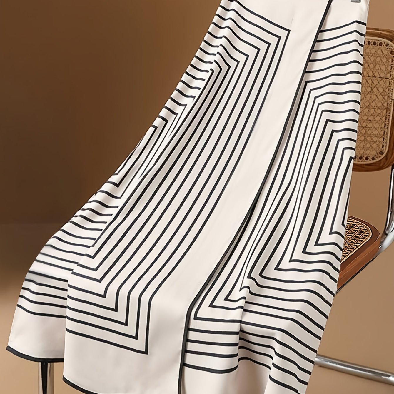TEMU Elegancka damska spódnica A-line w beżowym kolorze z geometrycznym nadrukiem diamentów, idealna na wakacje, w stylu wrap