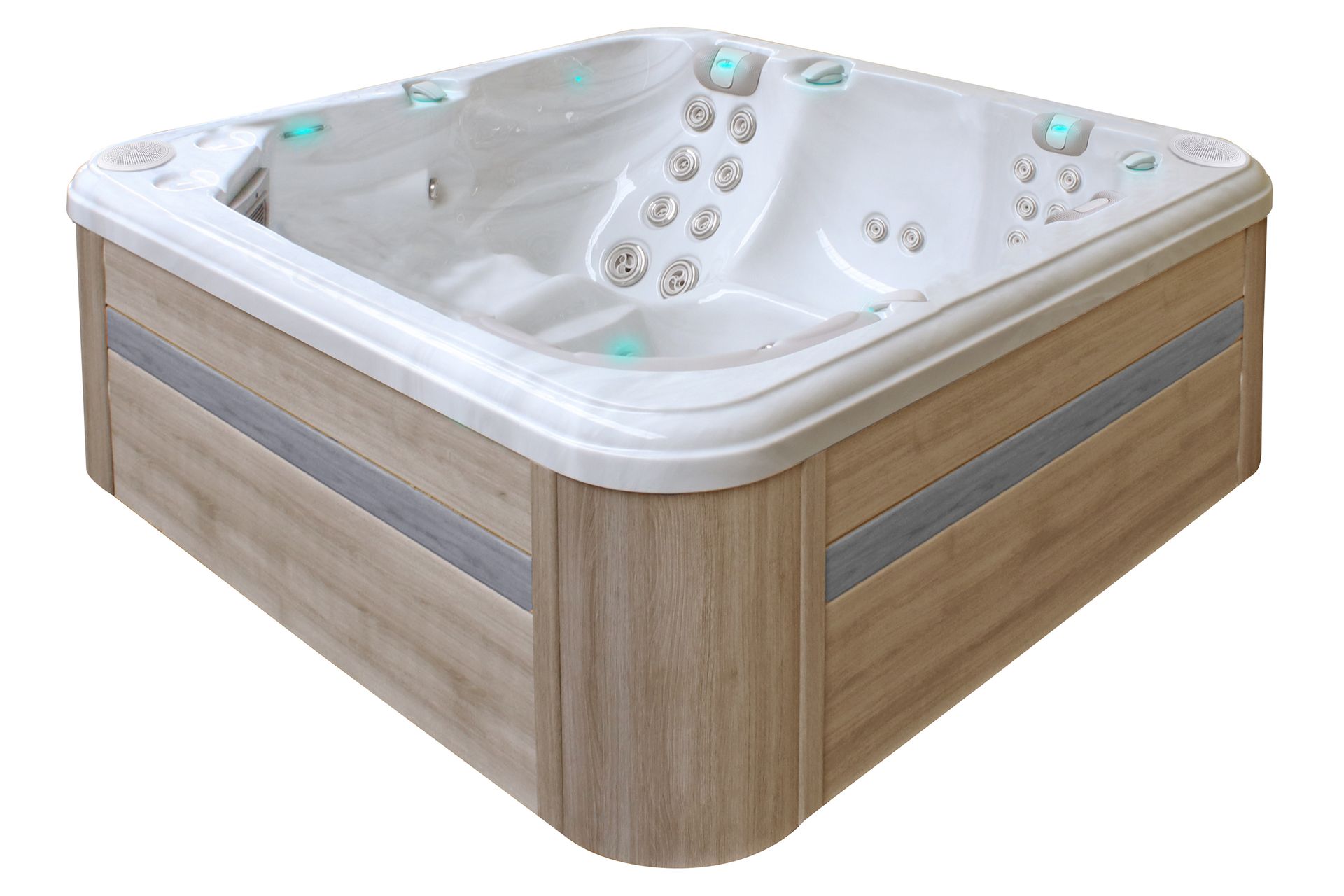 Aquess Wanna ogrodowa z hydromasażem Reflect 4202 7-osobowa Sterling White / OAK