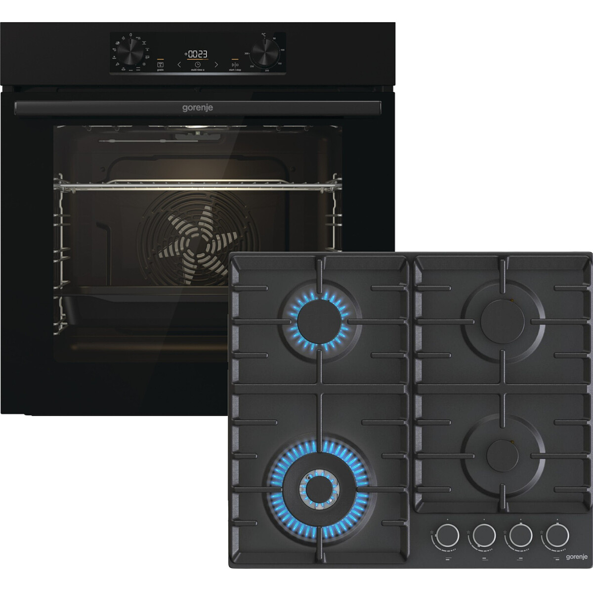 Zestaw AGD do zabudowy Gorenje Piekarnik elektryczny BOP6737E02BK + Płyta gazowa GW642AB