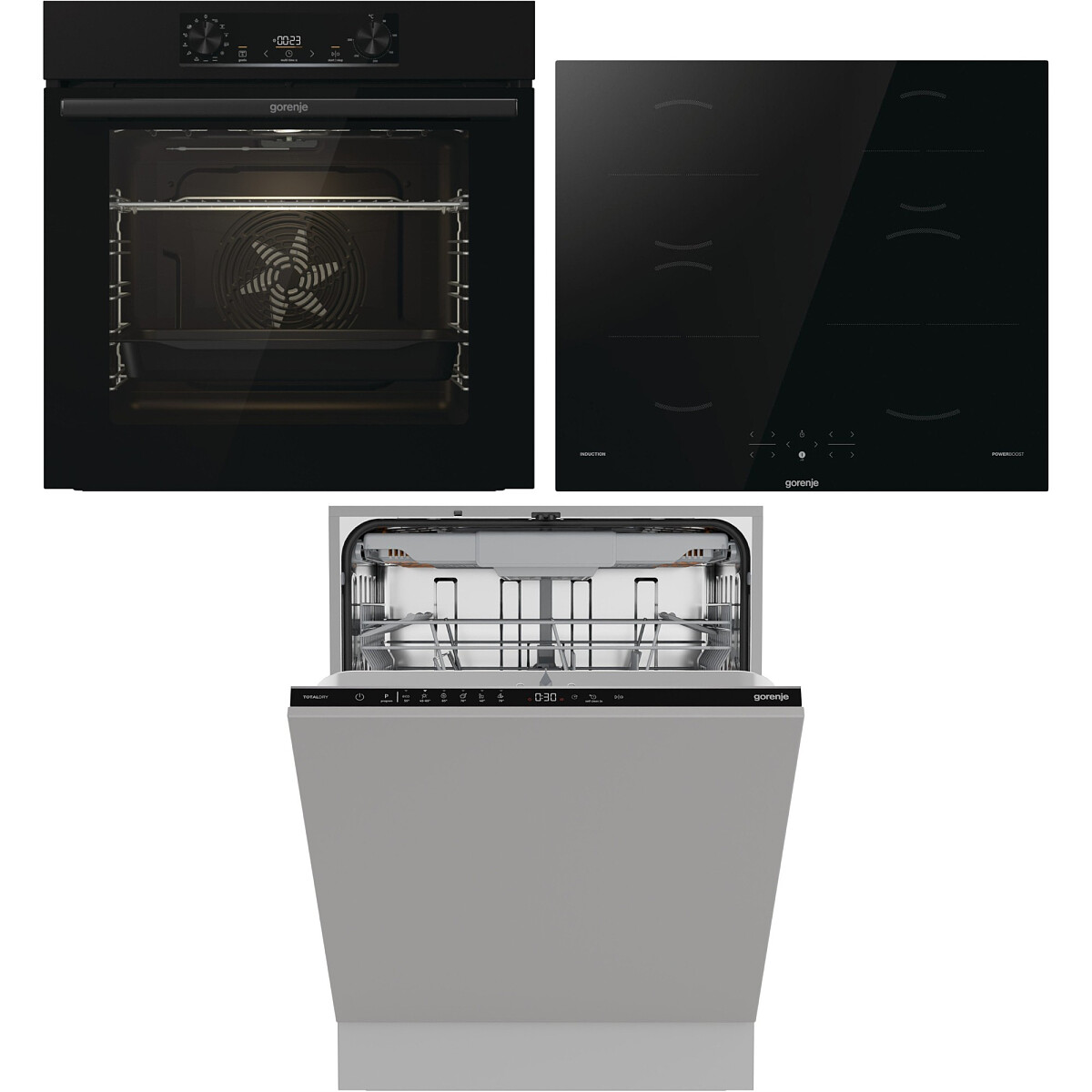 Zestaw AGD do zabudowy Gorenje Piekarnik elektryczny BOP6737E02BK + Płyta indukcyjna GI601FMC + Zmywarka GV643E61