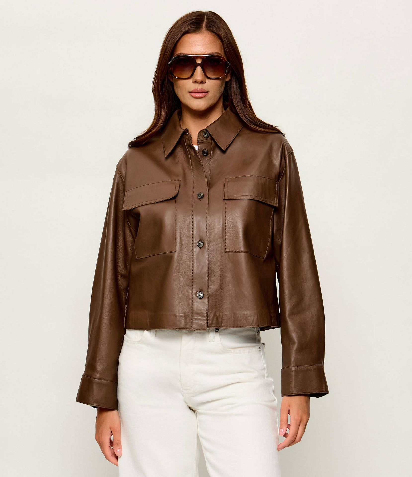 Weekend MaxMara Skórzana kurtka Wkdpiovra Cropped Fit