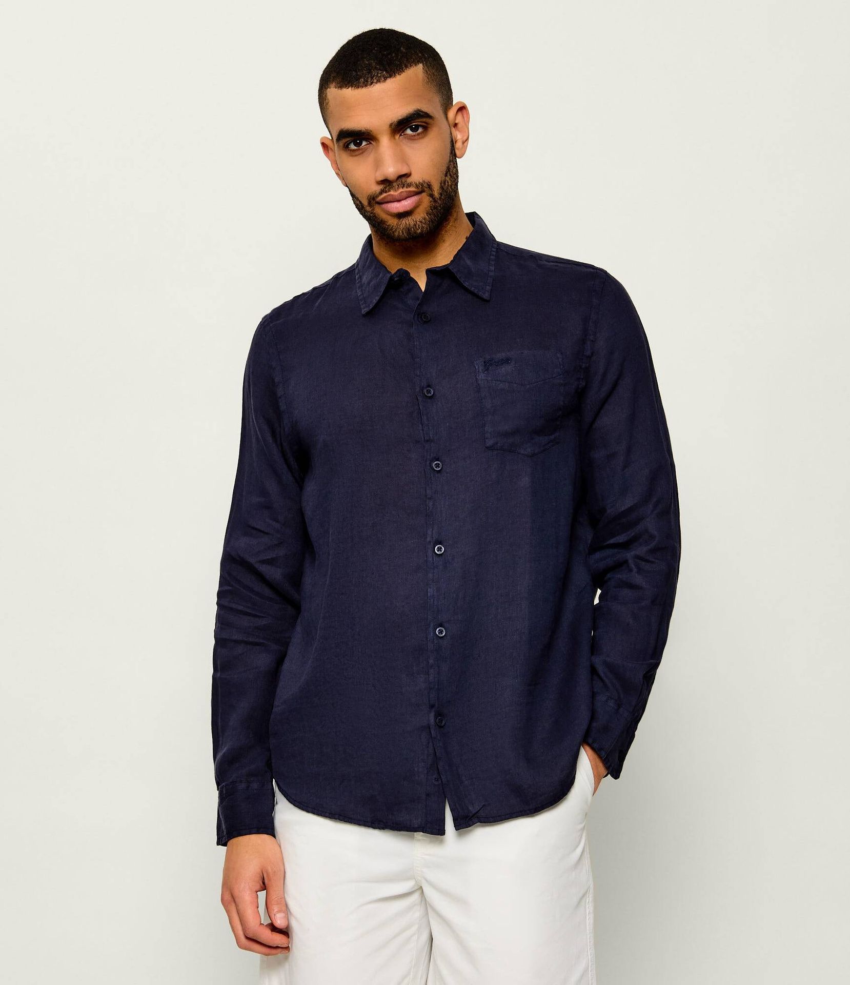 GUESS Lniana koszula Regular Fit