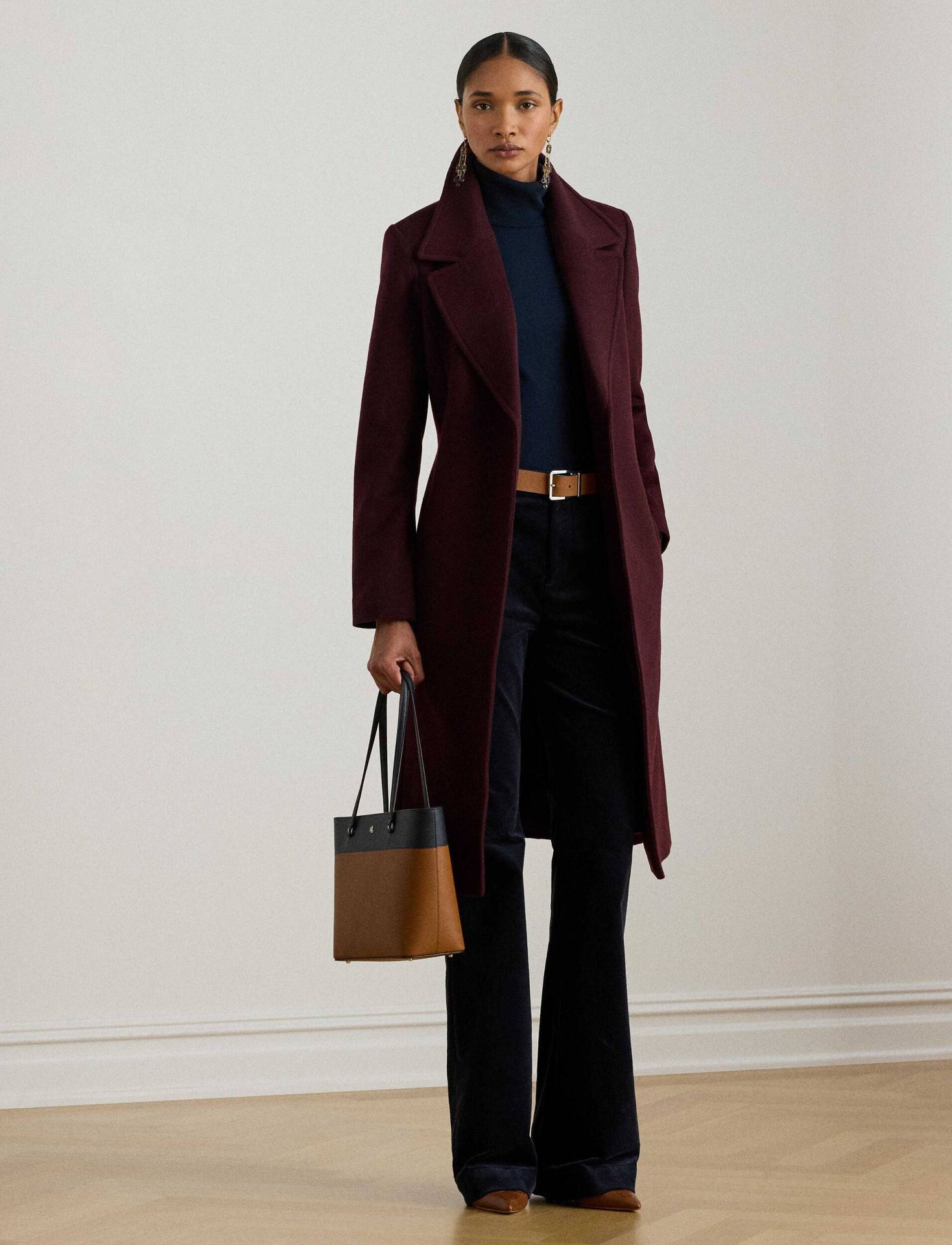 LAUREN RALPH LAUREN Wełniany płaszcz z dodatkiem kaszmiru
