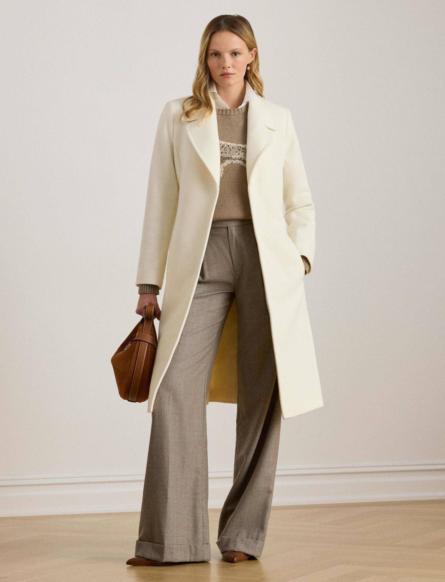 LAUREN RALPH LAUREN Wełniany płaszcz z dodatkiem kaszmiru