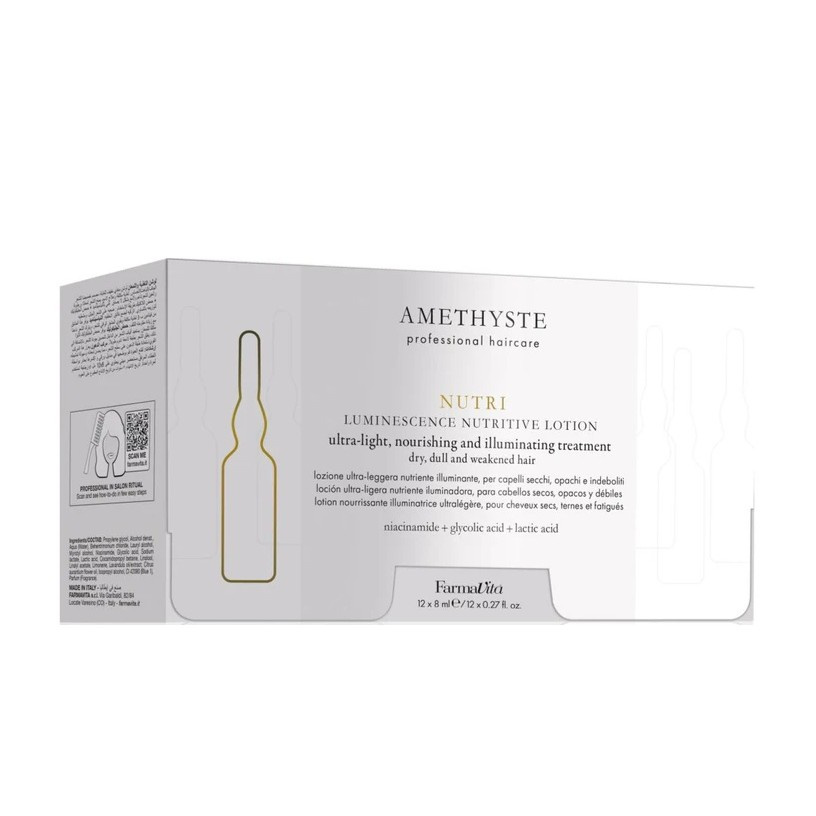 Farmavita Amethyste Nutri lotion rozświetlający do włosów suchych i osłabionych 12x8ml