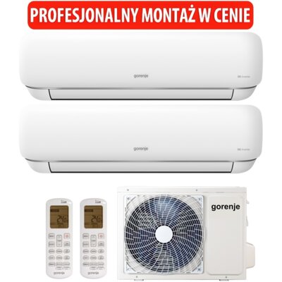 GORENJE Klimatyzator Multi Split, Pompa ciepła powietrze - powietrze KE2M52ZINV PAN26IN KG PAN35IN KG (2 pomieszczenia) z usługą montażu