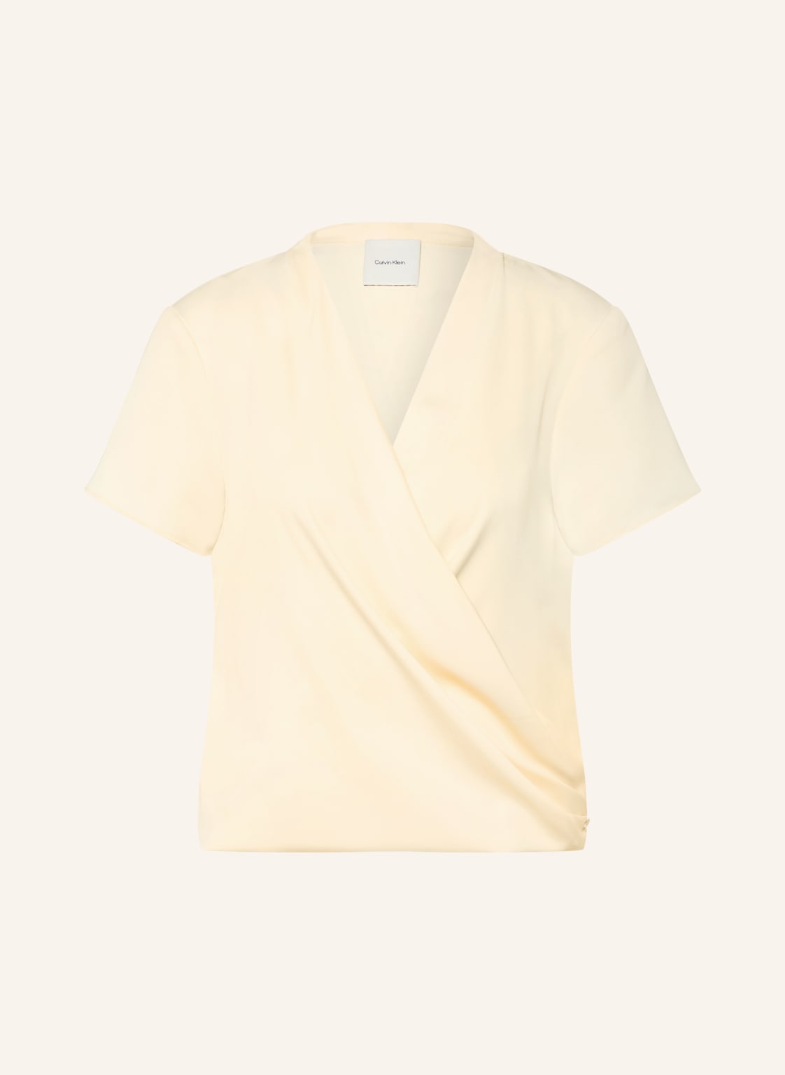 Calvin Klein Bluzka Z Efektem Kopertowym beige