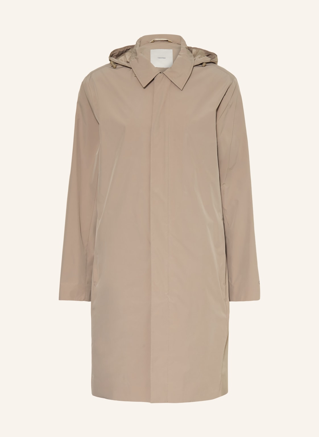 Calvin Klein Płaszcz Z Odpinanym Kapturem beige