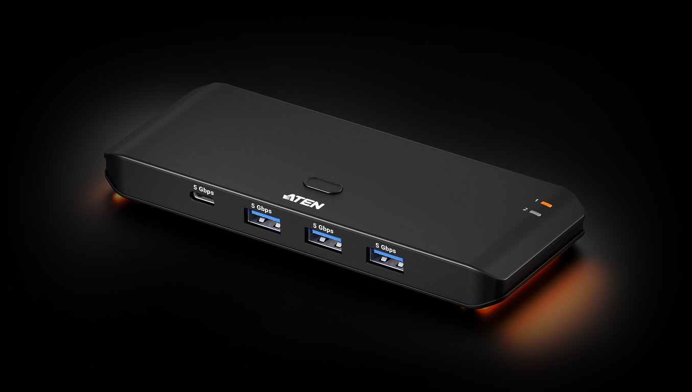 ATEN US5324-AT huby i koncentratory USB 3.2 Gen 1 (3.1 Gen 1) Type-A + Type-C 5000 Mbit/s Czarny