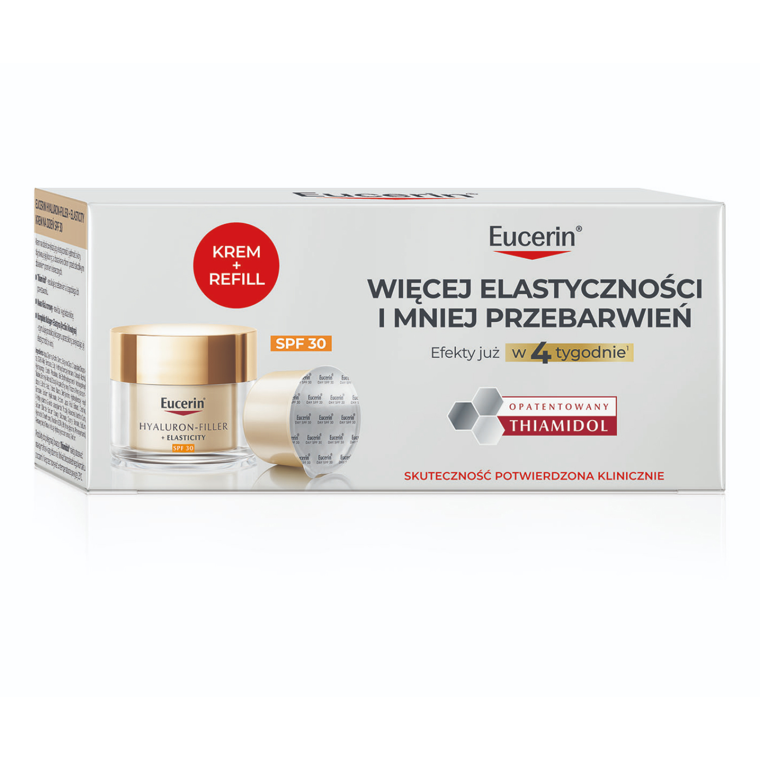 Eucerin Hyaluron-Filler + Elasticity, Zestaw Krem SPF 30, 50 ml i Krem SPF 30 Reliff, 50 ml