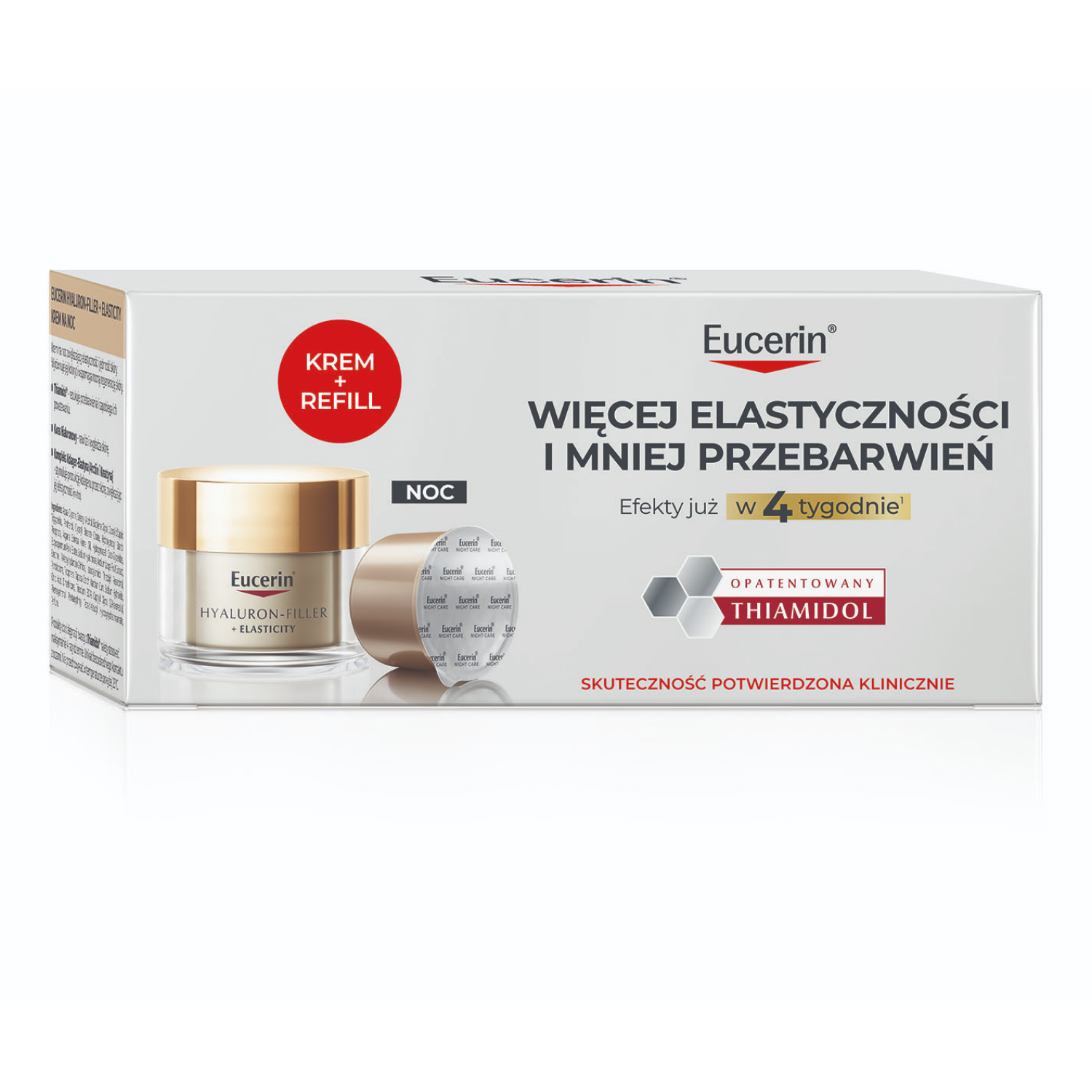 Eucerin Hyaluron-Filler + Elasticity, Zestaw Krem na noc, 50 ml + Refill, 50 ml