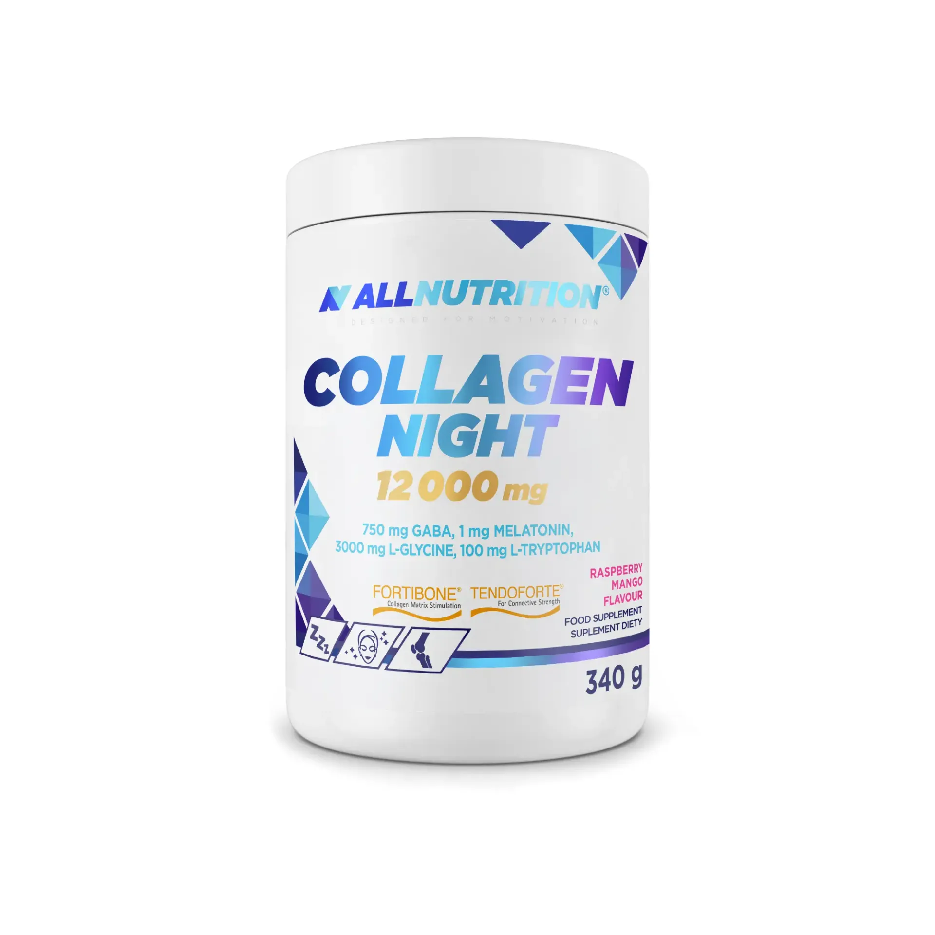 Allnutrition Collagen Night Raspberry Mango, proszek, 340 g