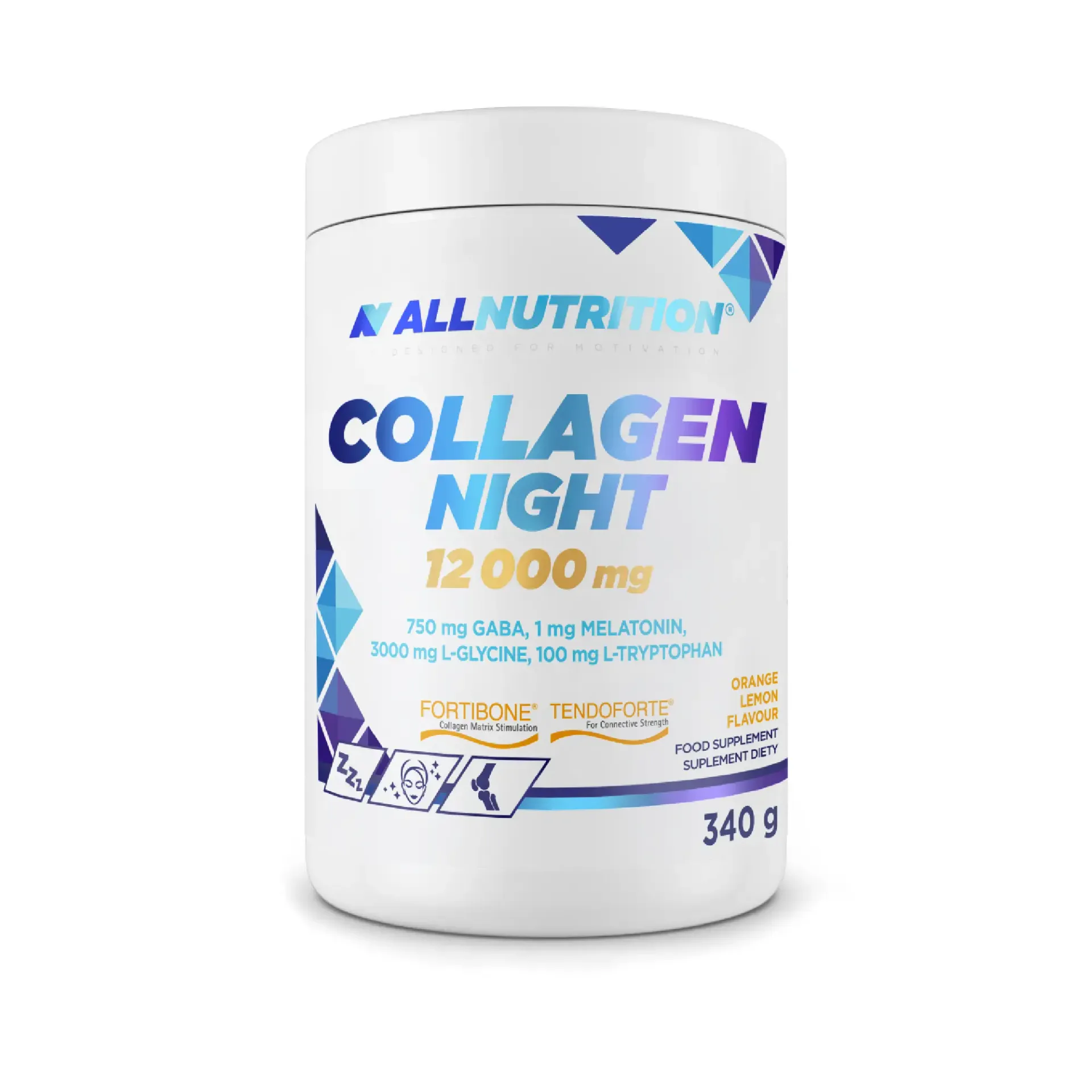 Allnutrition Collagen Night Orange Lemon, proszek, 340 g
