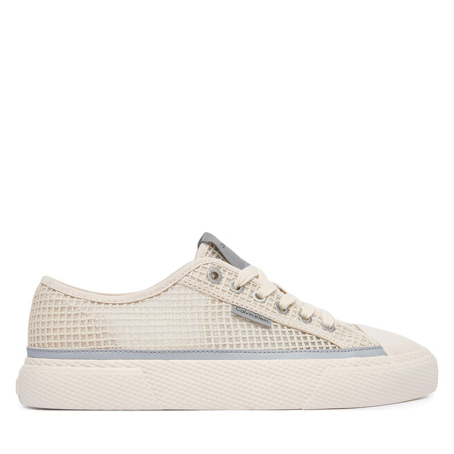 Trampki Calvin Klein Vulc Laceup Low Raffia HW0HW03082 Beżowy