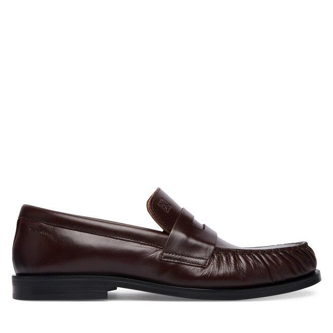 Lordsy Calvin Klein Ess Rubber Loafer Wr Pol Lth HM0HM02171 Brązowy ciemny
