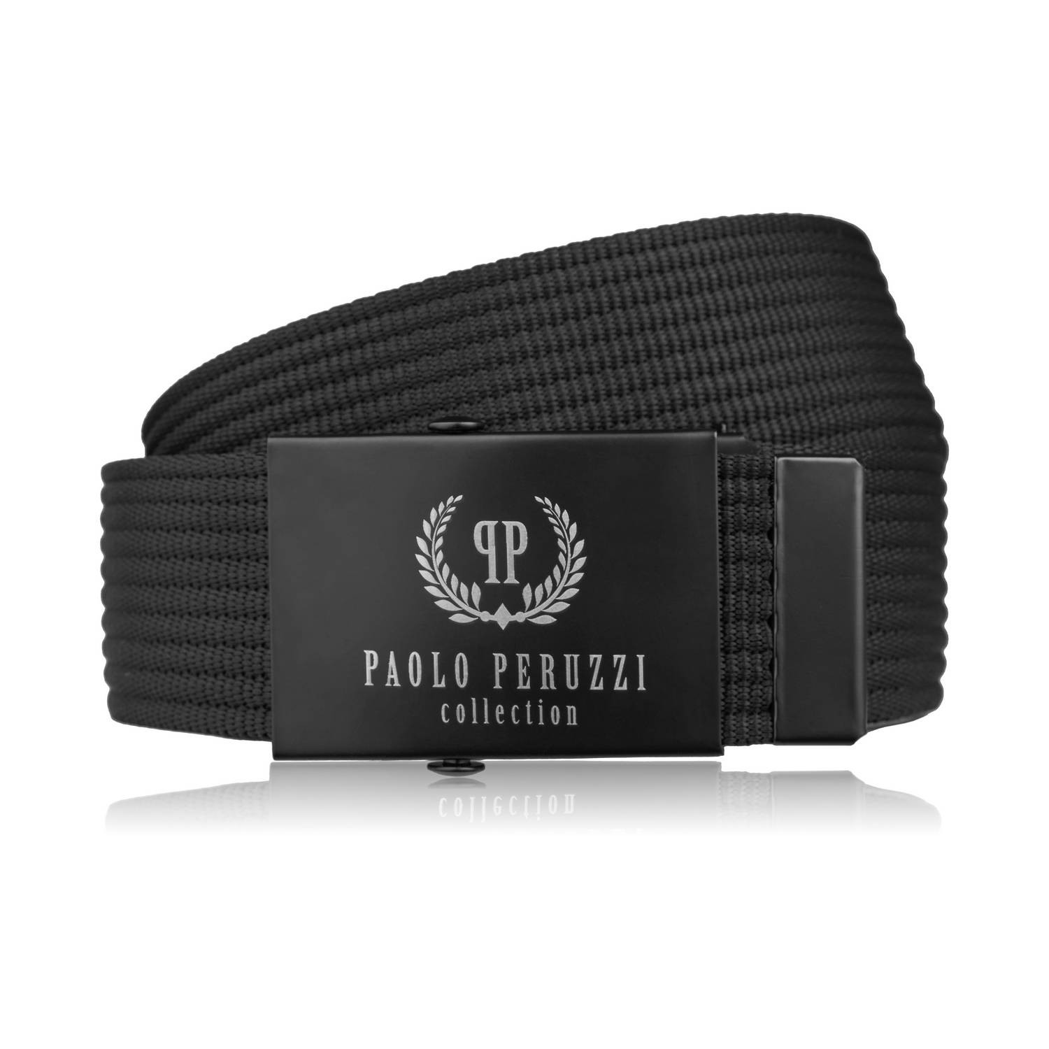 Pasek do spodni męski 95 cm pasek parciany z klamrą czarny PW-30-95