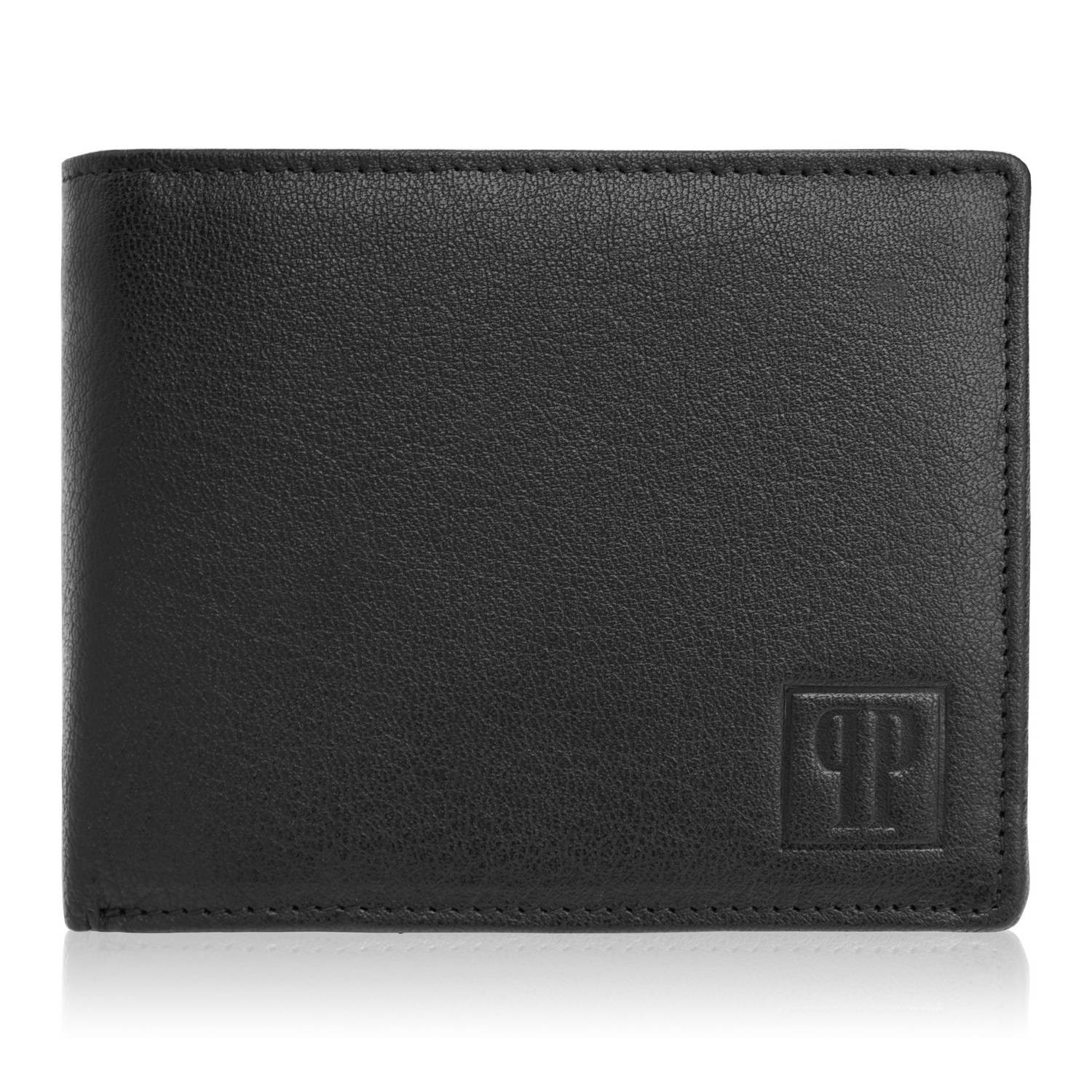 Poziomy portfel męski skórzany czarny z ochrona RFID T-48-BL
