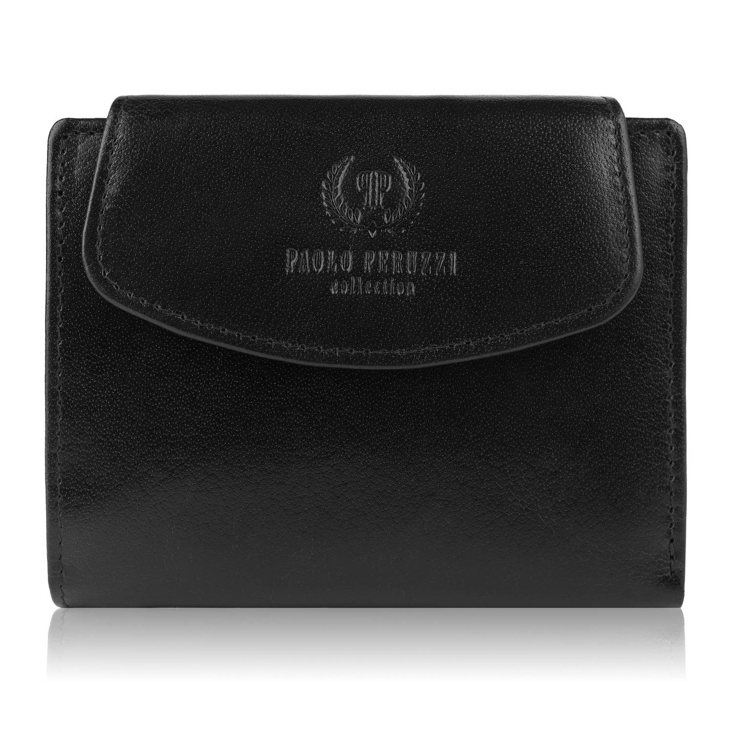 Elegancki portfel damski skórzany czarny mały pojemny modny T-12-BL