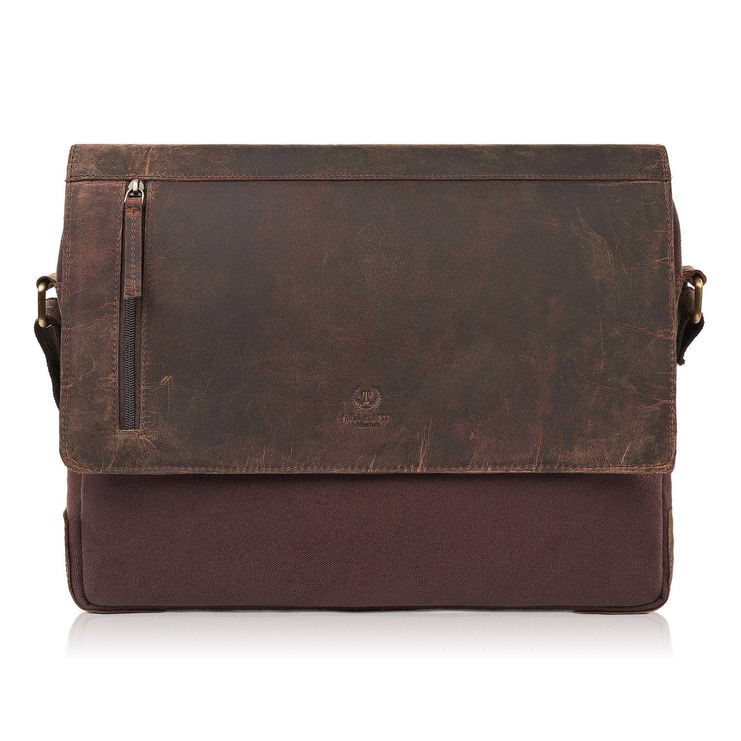 Torba męska skórzana na ramię do pracy vintage brązowa T-20-BR