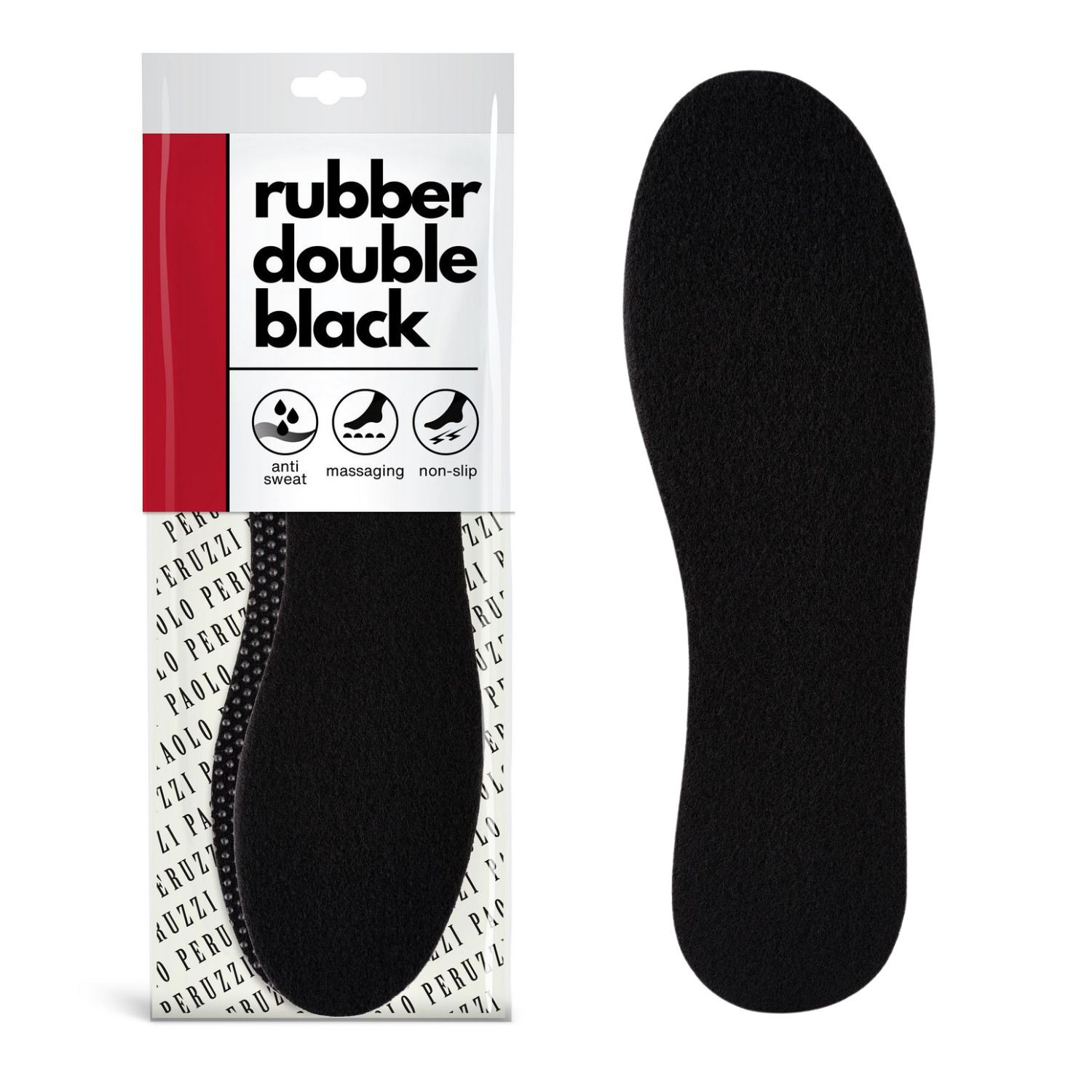 R. 40 - Wkładki do butów podgumowane rubber double black Paolo Peruzzi 12W40