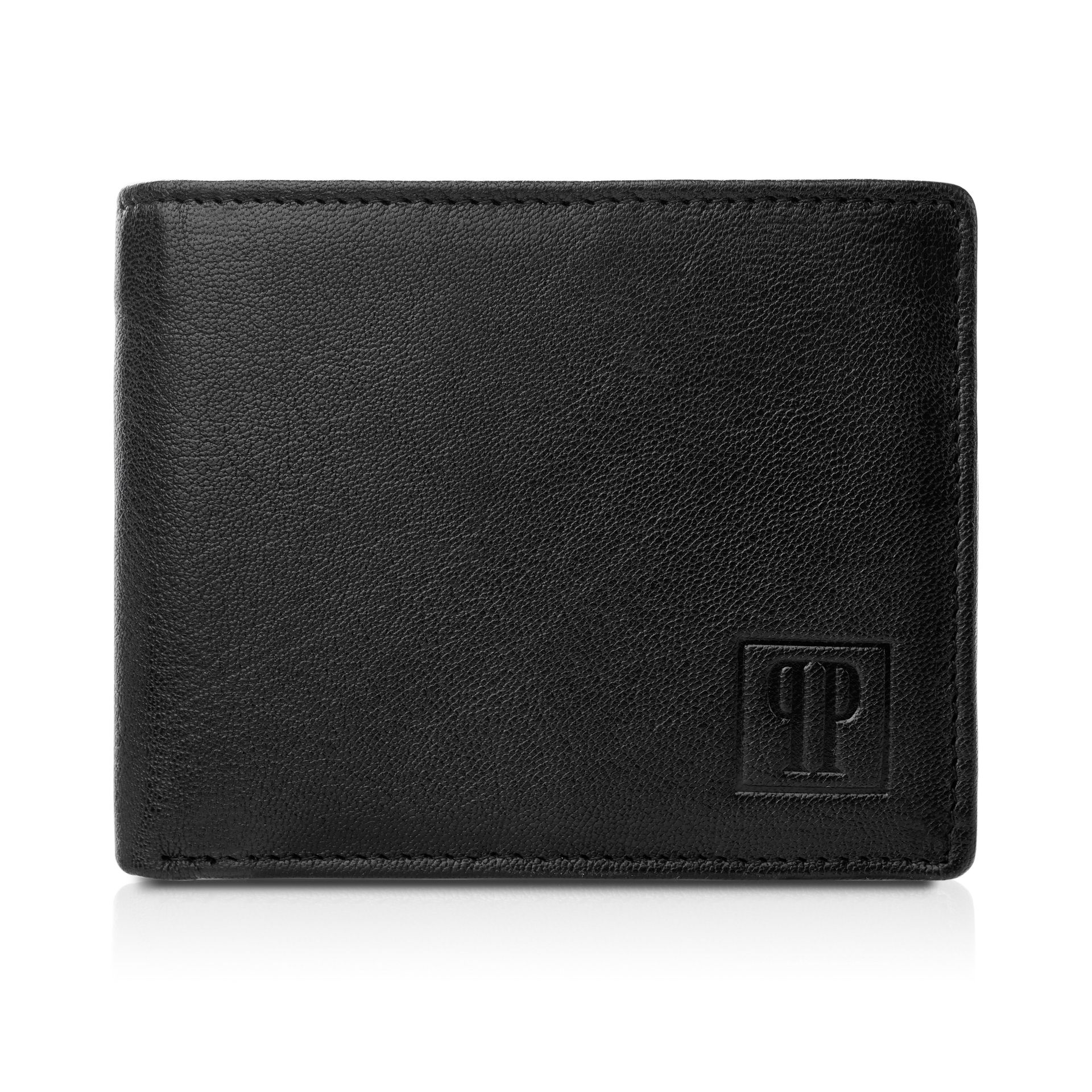 Portfel męski skórzany czarny poziomy z ochroną RFID T-67-BL