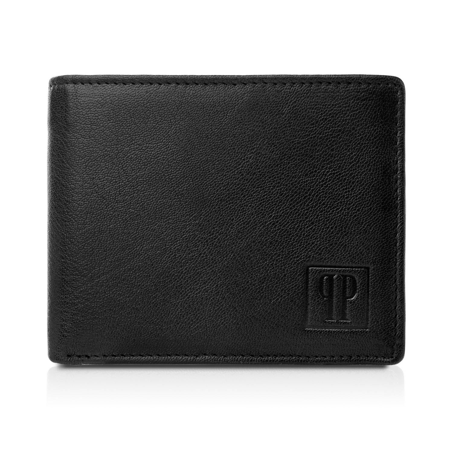 Portfel męski skórzany czarny klasyczny poziomy z ochrona RFID T-66-BL