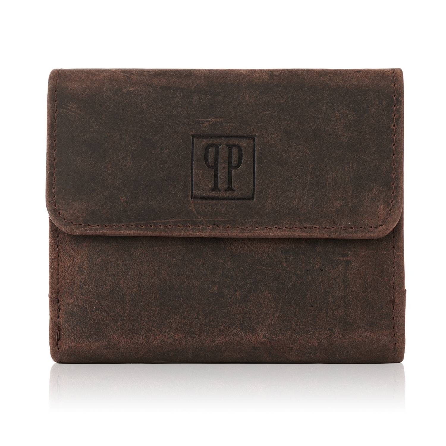 Portfel damski skórzany vintage brązowy mały RFID T-11-BR