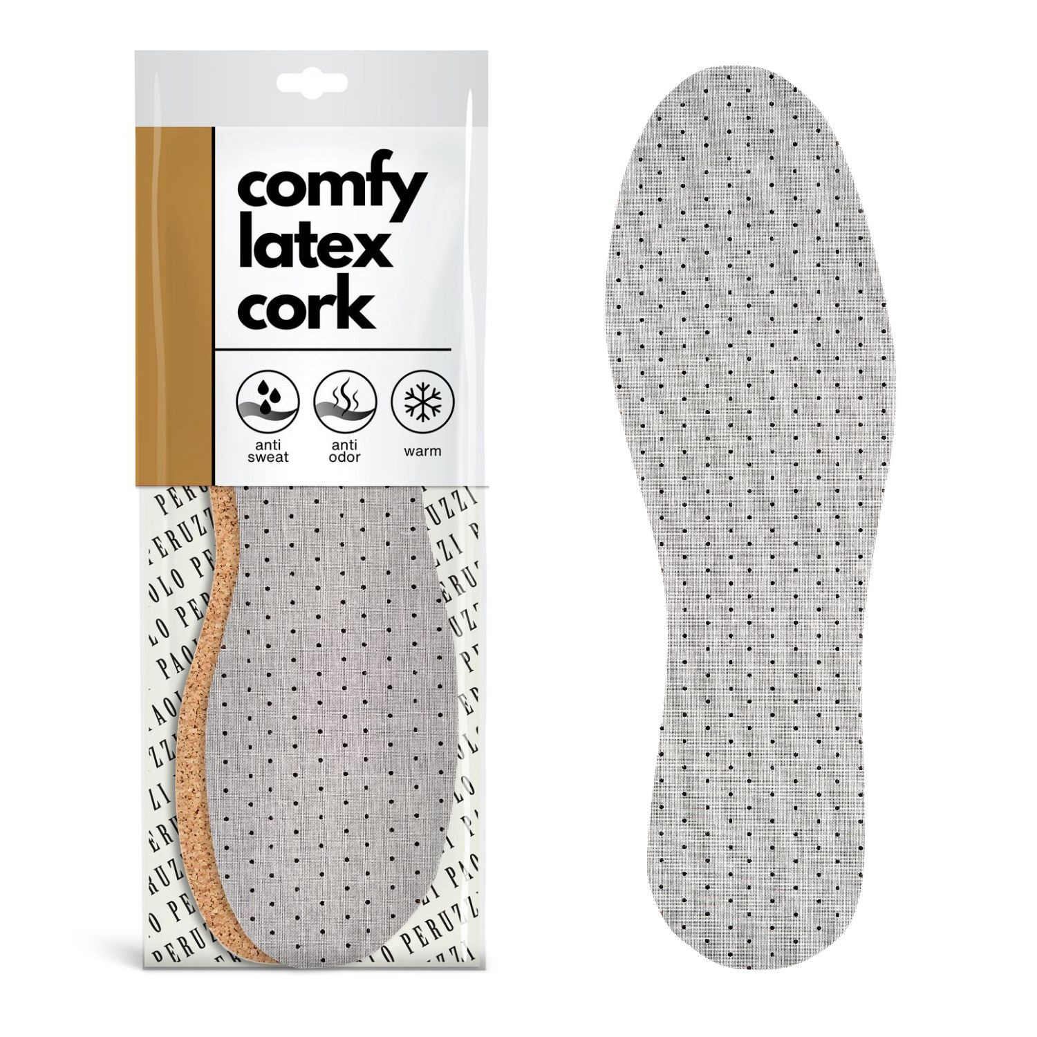 R.36 - Wkładki do butów korkowe comfy latex cork Paolo Peruzzi 09W36