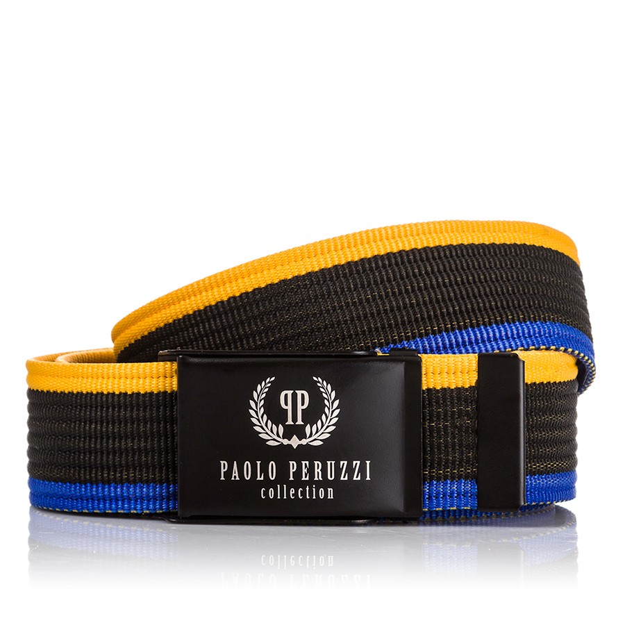 Pasek męski 125 cm parciany do spodni kolorowy Paolo Peruzzi pasek parciany z klamrą PW-07-125