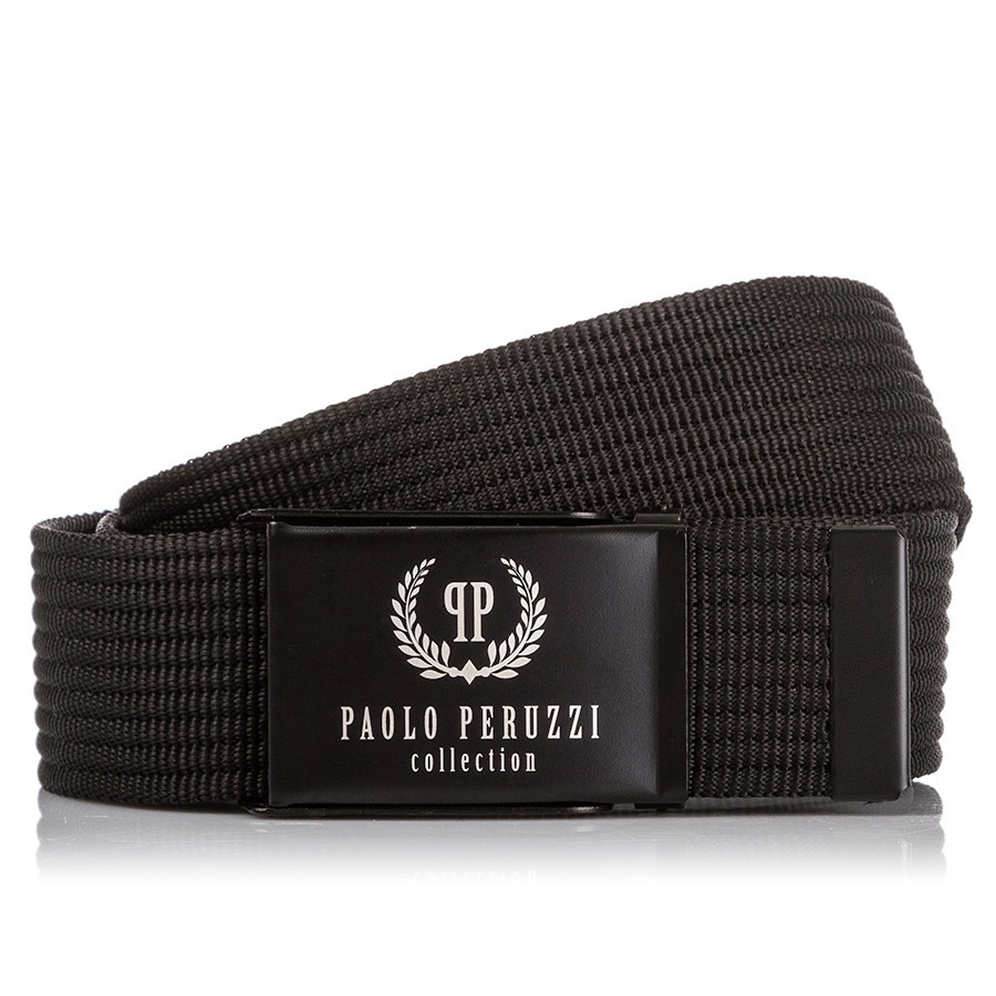 Pasek męski 115 cm parciany czarny pasek do spodni PW-12-115