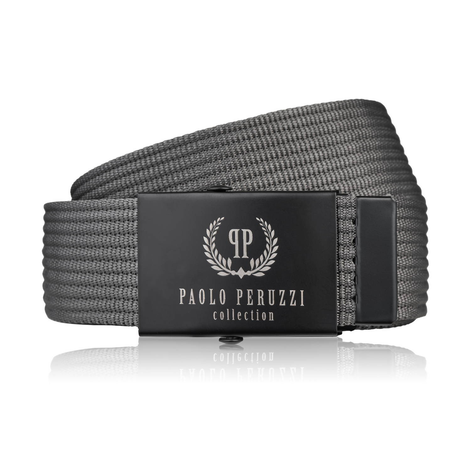 Pasek męski 115 cm parciany grafitowy PW-28-115 pasek do spodni Paolo Peruzzi