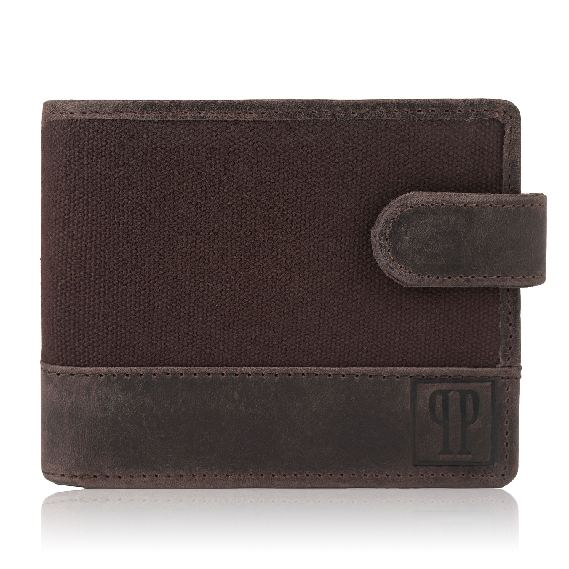 Portfel męski brązowy zapinany na napę vintage poziomy T-03-BR