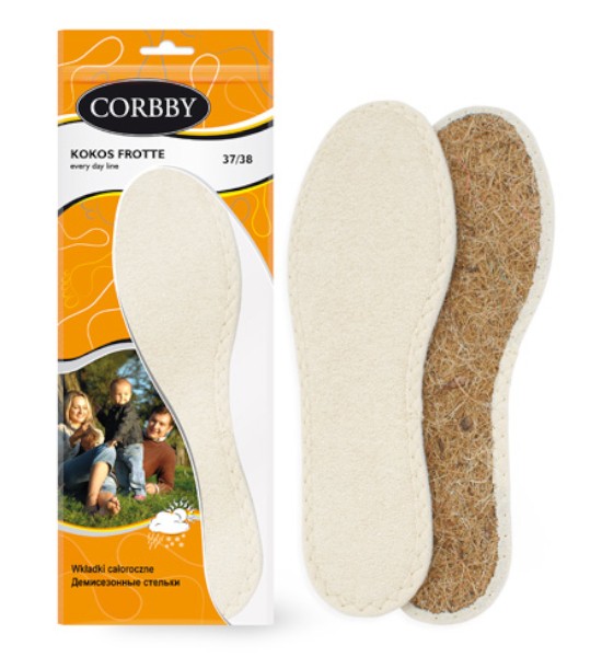 Wkładki do butów antypotne kokos Corbby R. 35/36