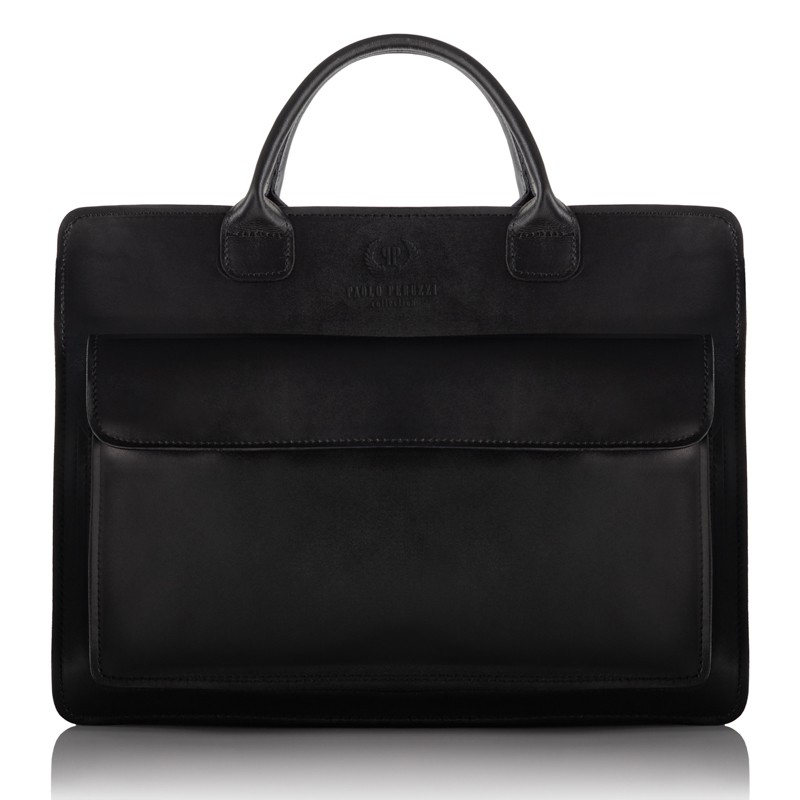 Aktówka damska skórzana elegancka czarna Paolo Peruzzi N05-BL