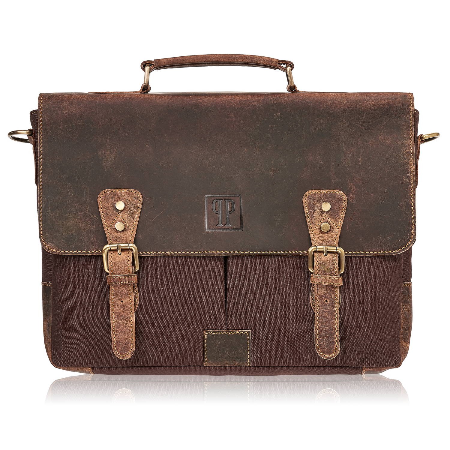 Torba męska na ramię brązowa vintage skórzana Paolo Peruzzi T-07-BR