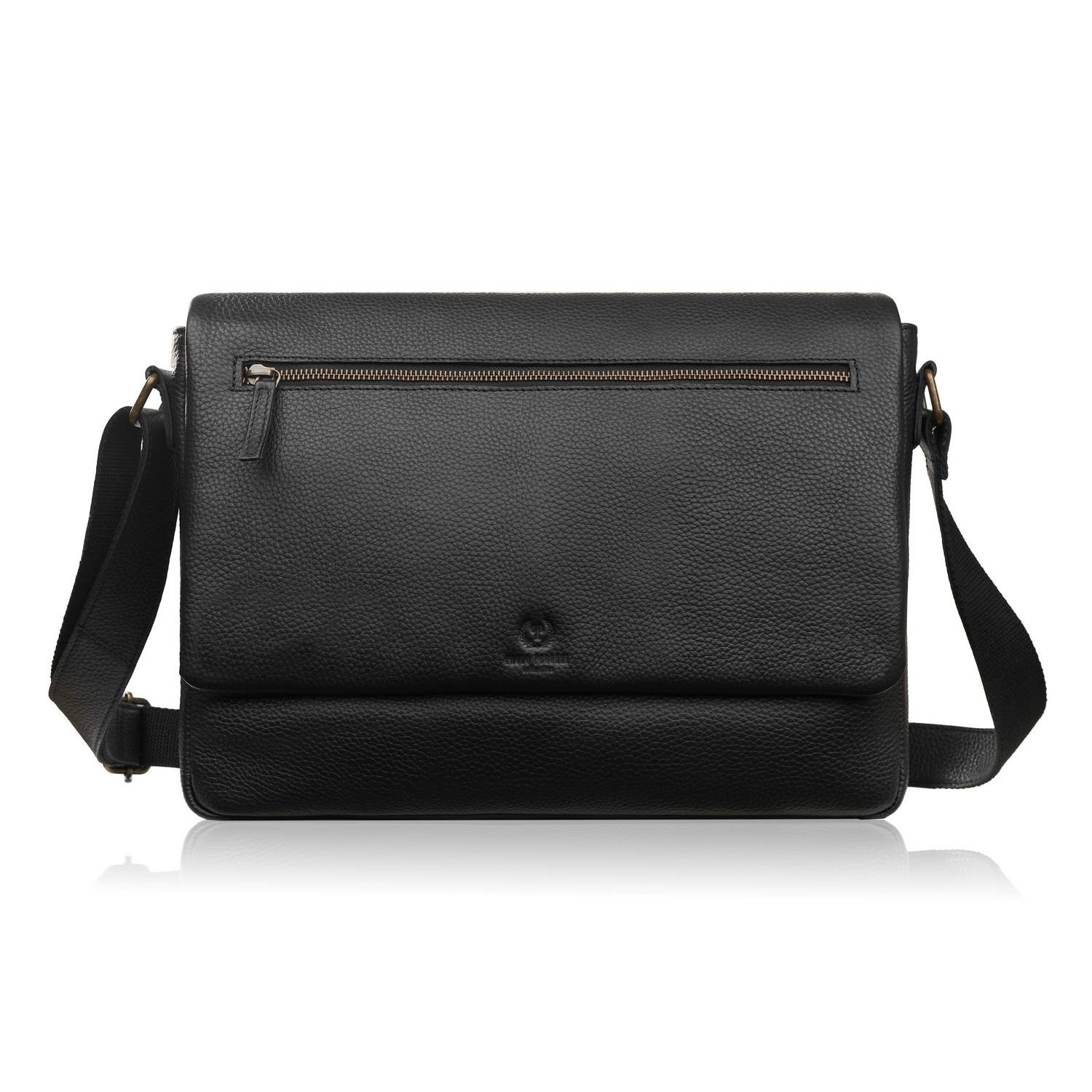 Torba męska skórzana na laptopa na ramię czarna Paolo Peruzzi IM-03-BL