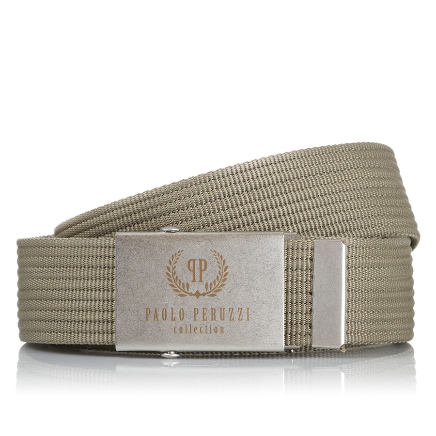 Pasek męski parciany 125 cm do spodni khaki Paolo Peruzzi pasek parciany wojskowy PW-06-125