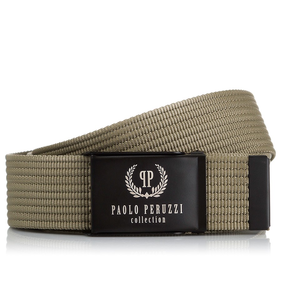 Pasek męski parciany 125 cm zielony Paolo Peruzzi pasek parciany wojskowy PW-13-125