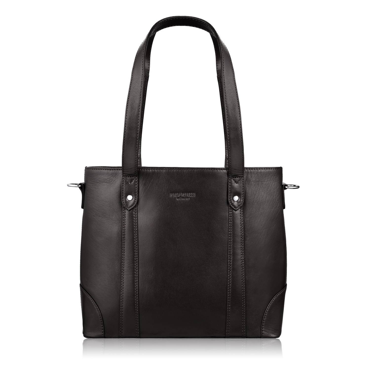 Torebka damska duża skórzana na ramię shopper bag brązowa pojemna Paolo Peruzzi T-41-BR