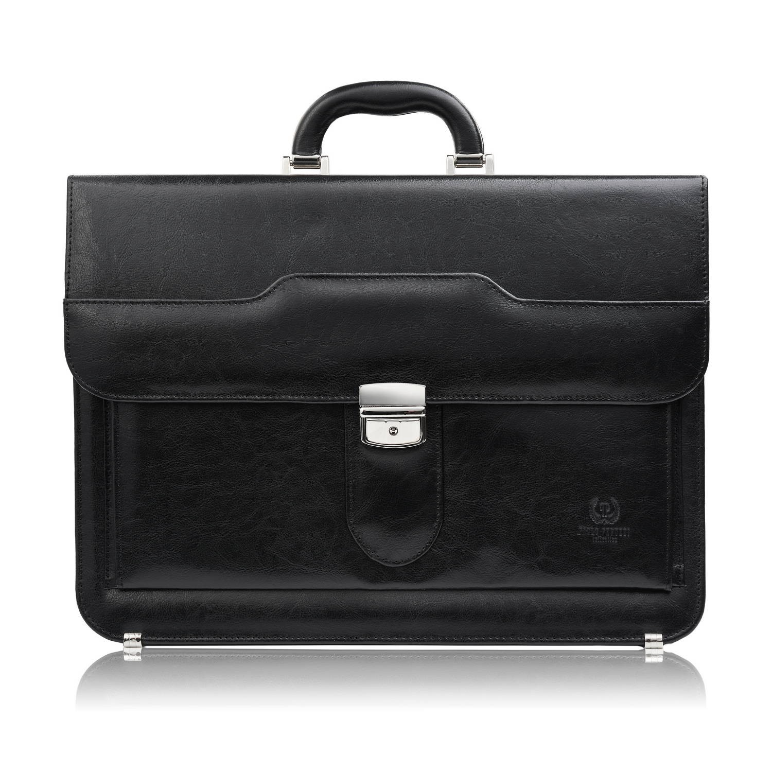 Aktówka męska skórzana do ręki i na ramię elegancka czarna Paolo Peruzzi S-45-BL