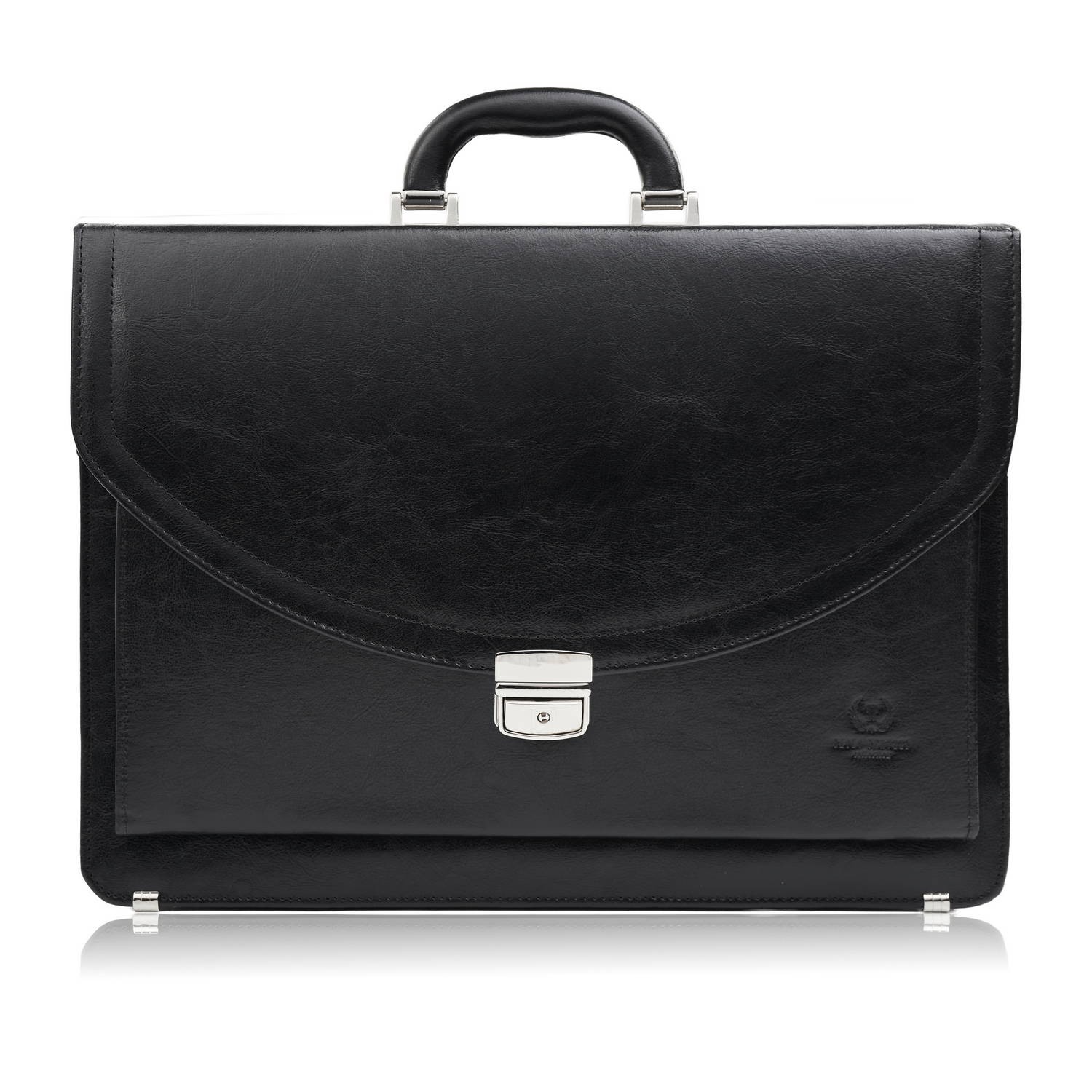 Aktówka męska skórzana do ręki i na ramię elegancka czarna Paolo Peruzzi S-46-BL