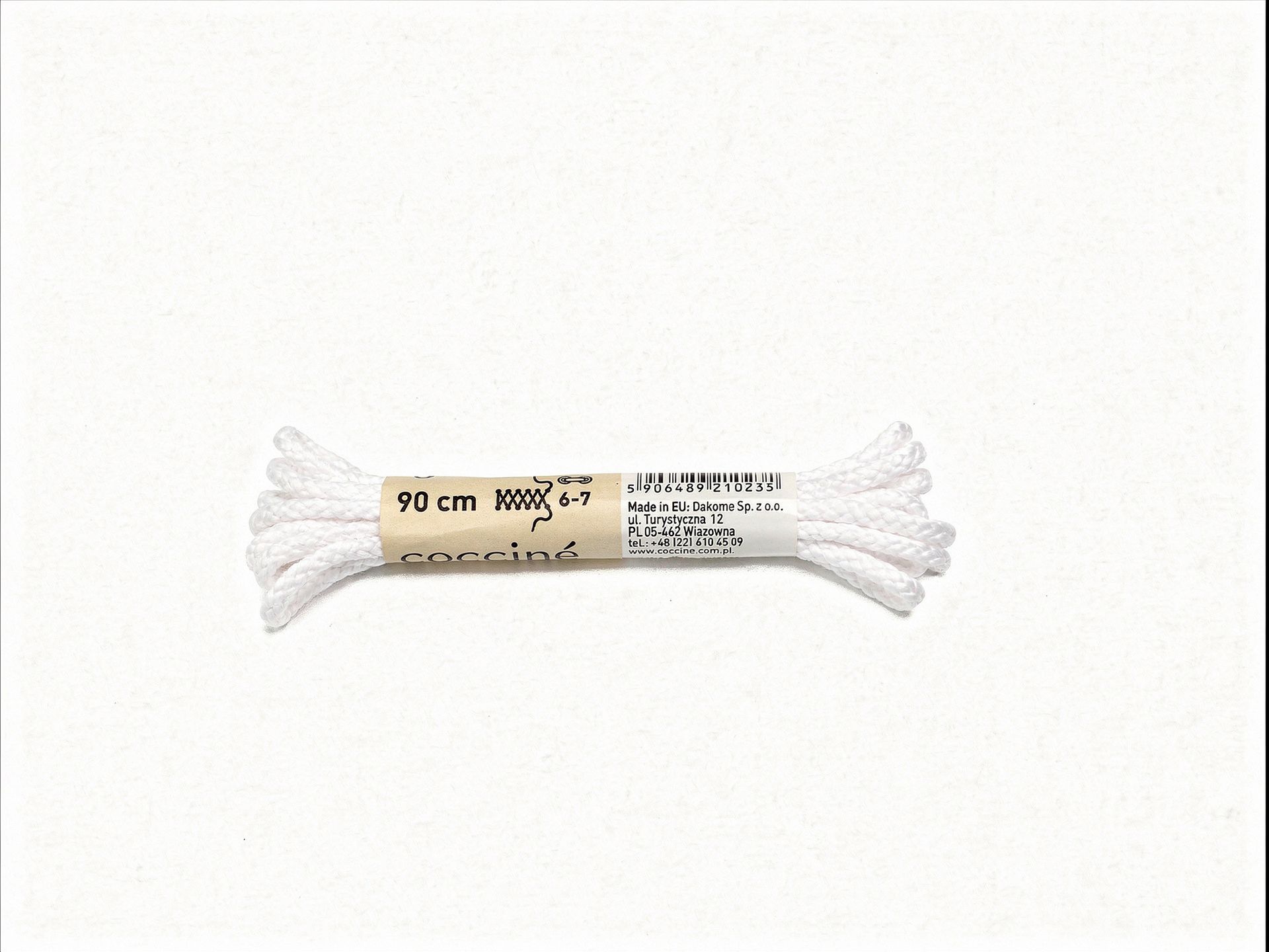 Sznurówki bawełniane okrągłe białe sznurowadła COCCINE 90 cm