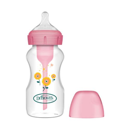 Dr Brown's Butelka antykolkowa Options+ szeroka szyjka, dla noworodków Słoneczniki 270ml
