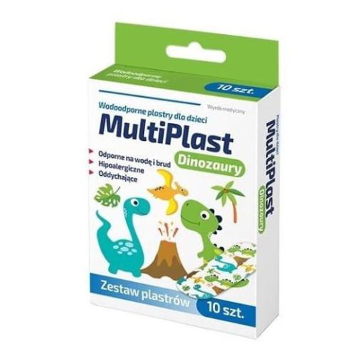 MultiPlast Wodoodporne plastry dla dzieci Dinozaury, 10 szt.