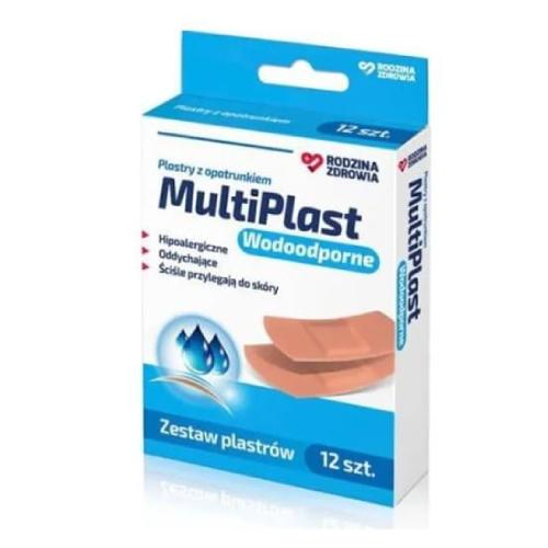 MultiPlast Wodoodporne plastry z opatrunkiem, 12 szt.