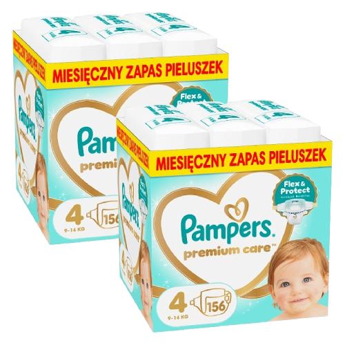 Zestaw Pampers Premium Care 4 Pieluchy dla dzieci, 2 x 156 szt.
