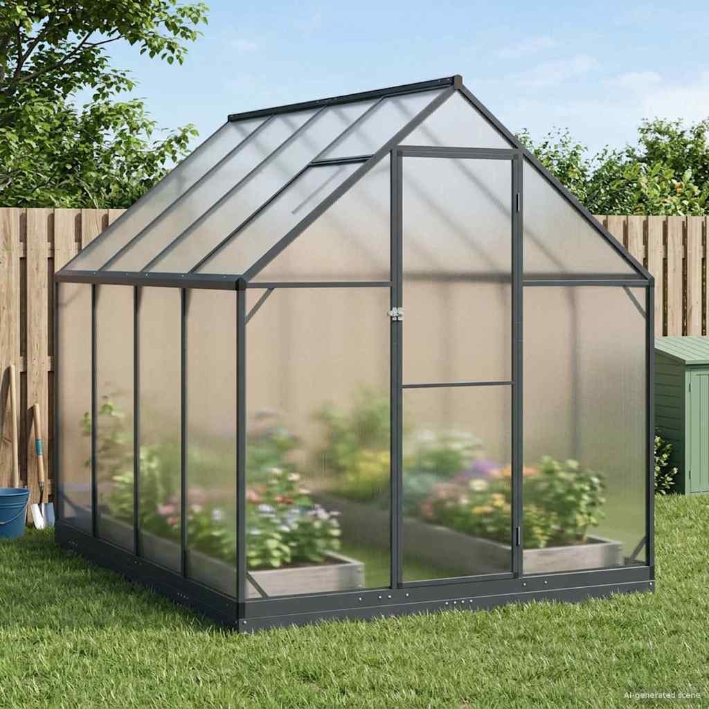 VidaXL Szklarnia Ogrodowa Z blokadą antracytowy 183,5 x 243,5 x 207 cm