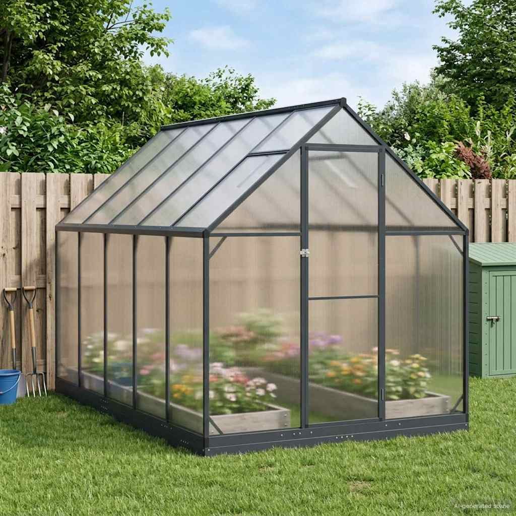 VidaXL Szklarnia Ogrodowa Z blokadą antracytowy 183,5 x 303,5 x 207 cm
