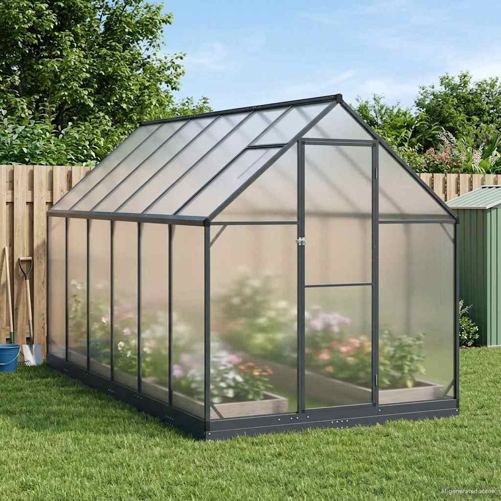 VidaXL Szklarnia Ogrodowa Z blokadą antracytowy 183,5 x 363,5 x 207 cm
